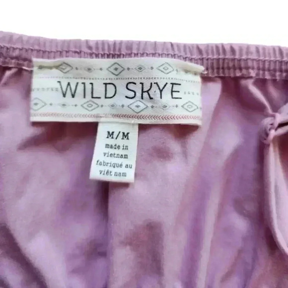 WILD Skye Woven Ruffle Dress  Lilac Purple Cotton Poplin Women's size Medium - Picture 8 of 13